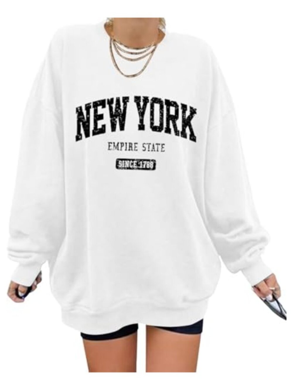 Oversized Graphic Sweatshirt Crewneck Long Sleeve Pullover Top